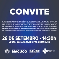 Convite para Audiência Pública da Saúde no dia 26/09/2024