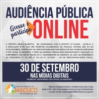 Assista à Audiência Pública Online - 30/09/2020