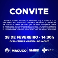 Convite para Audiência Pública da Secretaria Municipal de Saúde do dia 28/02/2024