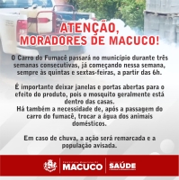 Cronograma do Carro Fumacê em Macuco