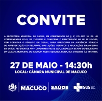 Convite para Audiência Pública da Saúde no dia 27/05/2024