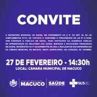 Convite para Audiência Pública da Secretaria Municipal de Saúde do dia 27/02/2025