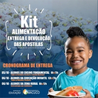 Kit Alimentação será entregue aos estudantes de Macuco